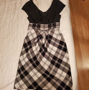 New plaid faux wrap dress